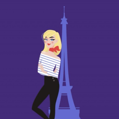 Magical girl #illustration #illustratrice #animation #gif #paris #toureiffel #parisienne #cliché #mariniere #magicalgirl #blondinette #chic #dessin #vector